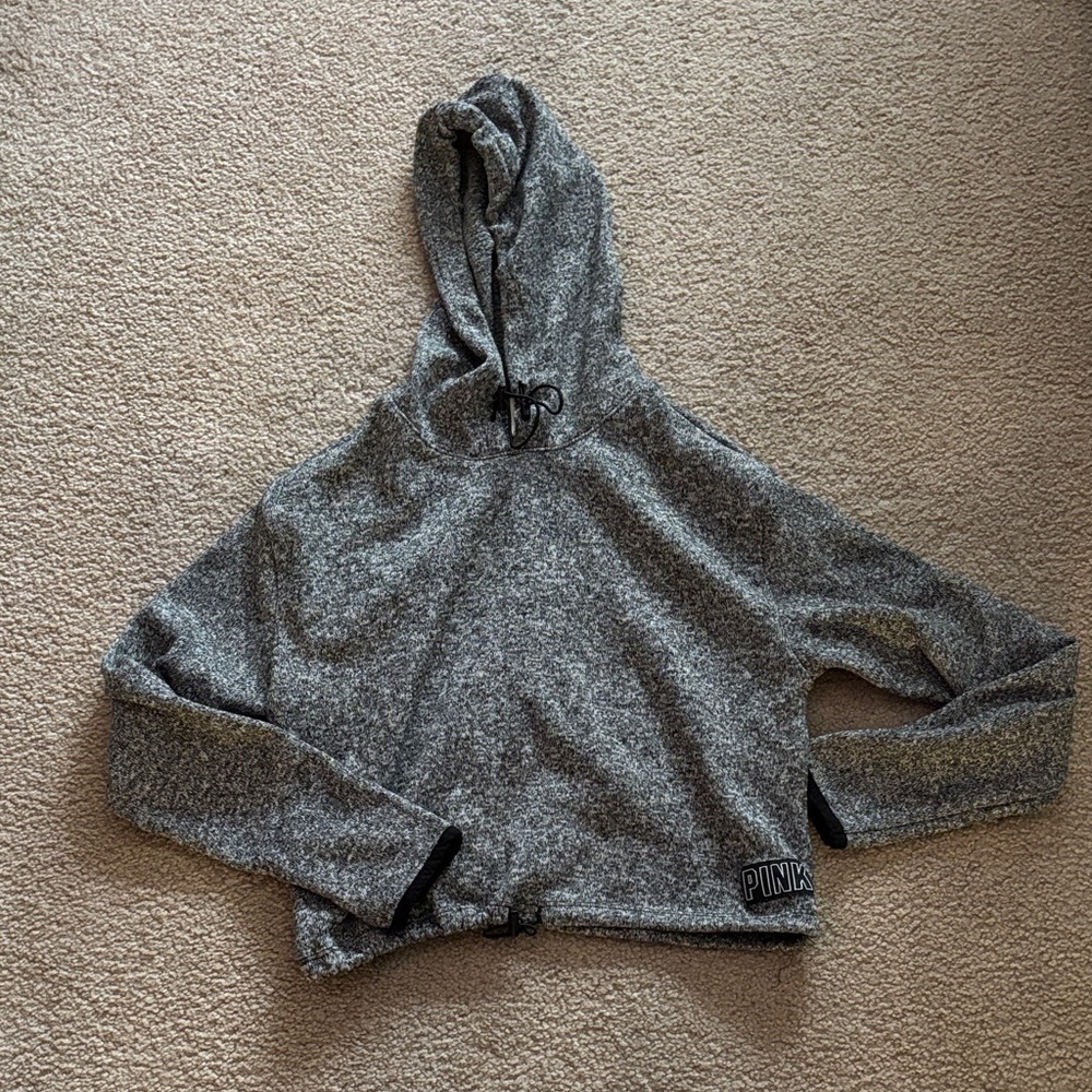 PINK Victoria's Secret Charcoal Knit Hoodie size XS